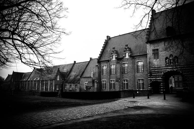 Abbey of Westerlo in Black and White Stock Image Image of black
