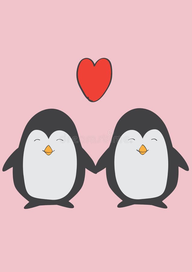 Zwei Pinguine Die Fahne Halten Vektor Abbildung Illustration Von Betrieb Pinguin 114509049