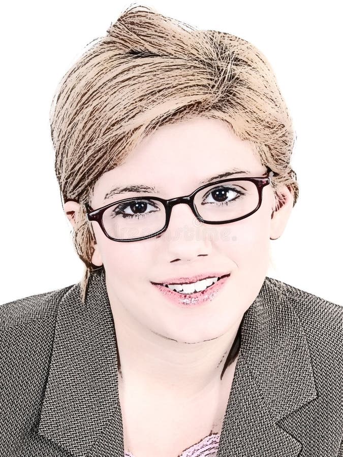 Abbildung des jugendlich Mädchens in den Brillen lizenzfreie abbildung Abbildung des jugendlich Mädchens in den Brillen lizenzfreie abbildung