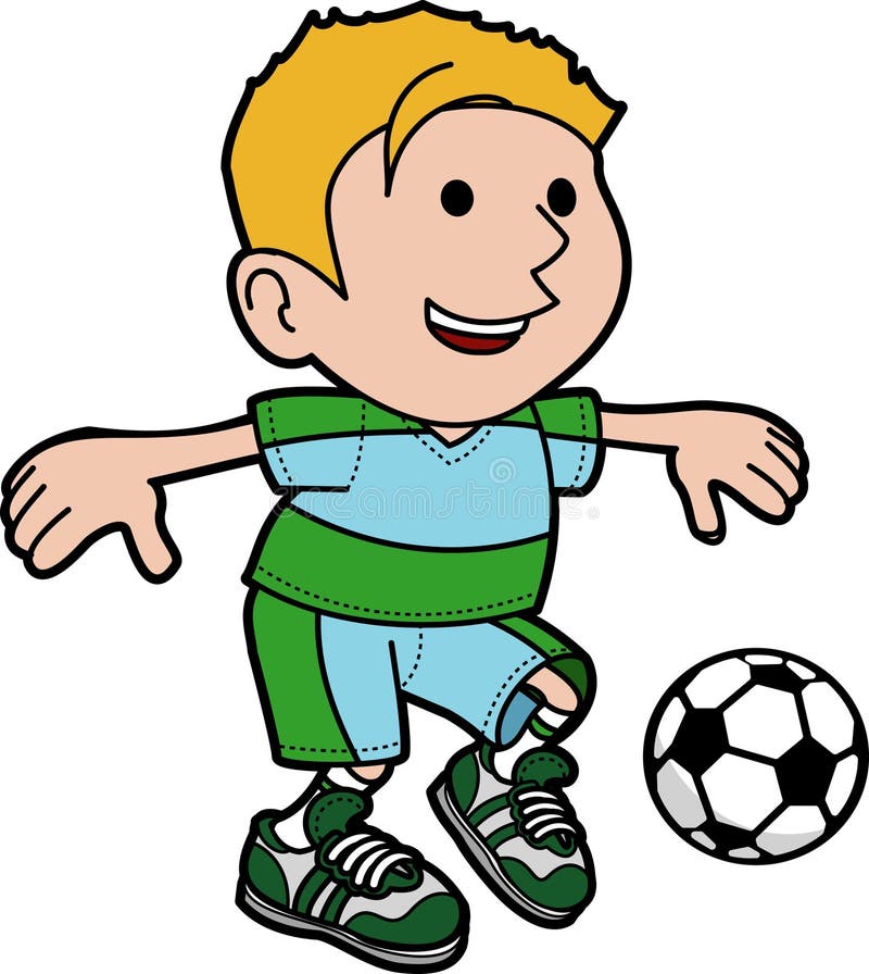 Abbildung des Jungen Fußball spielend