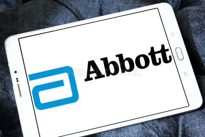 Logo of the American worldwide health care company abbott on samsung tablet. Logo of the American worldwide health care company abbott on samsung tablet