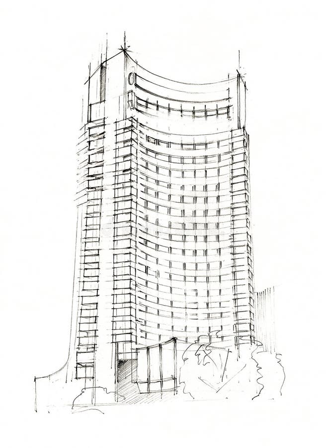Abbozzo dell'hotel royalty illustrazione gratis Abbozzo dell'hotel royalty illustrazione gratis