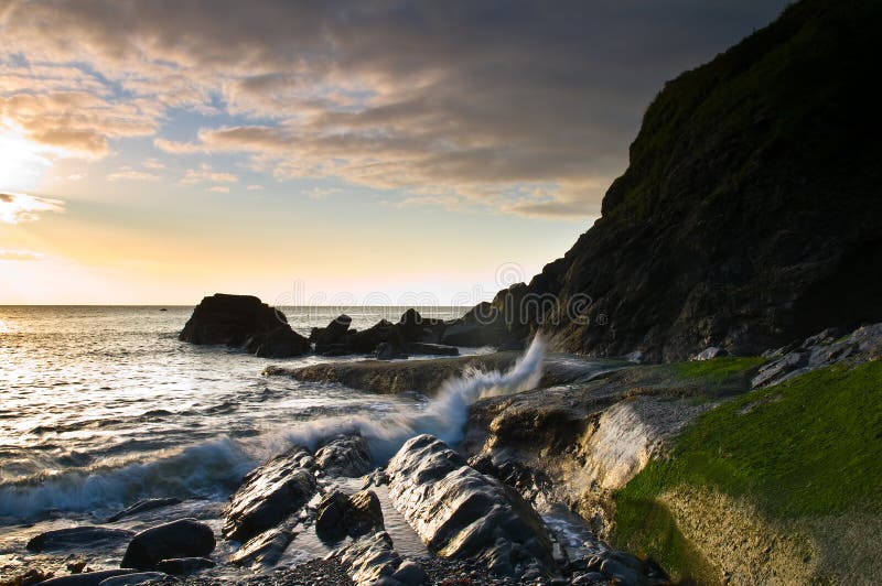 Atlantic waves crashing on the Cornish coastline in the UK. Atlantic waves crashing on the Cornish coastline in the UK.