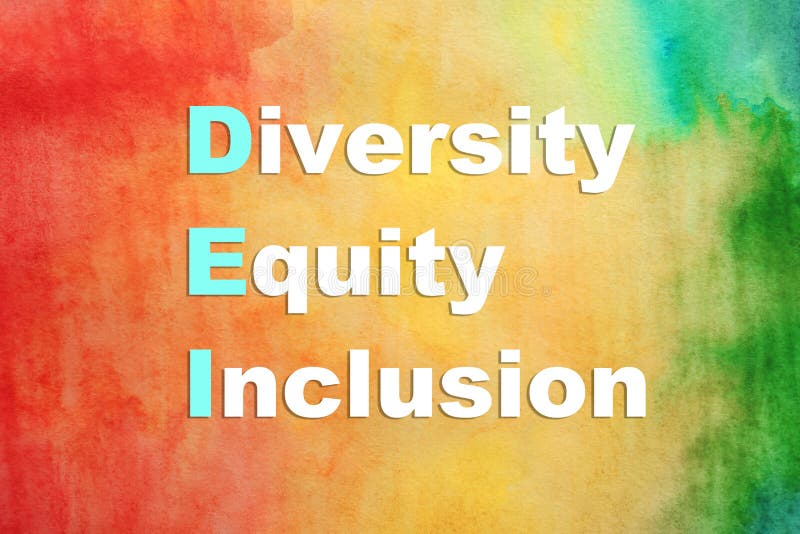 Abbreviation DEI - Diversity, Equity, Inclusion on color background