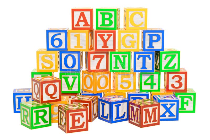 Abc字母表木块3d翻译库存例证 插画包括有
