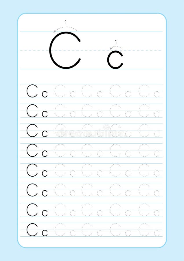 Abc追踪与字母表信件的字母表信件活页练习题幼儿园准备好孩子a4的纸的基本的书写实践打印向量例证 插画包括有