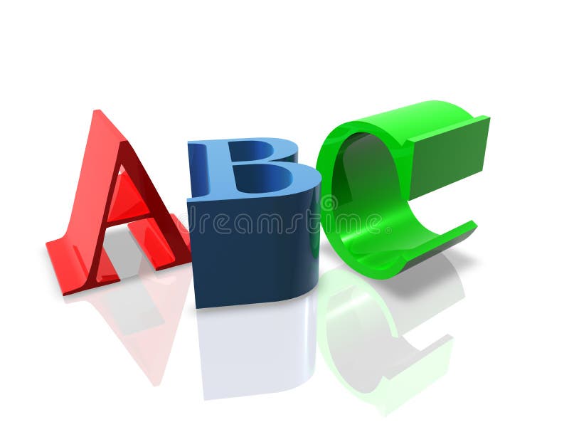 3D Render of ABC letters. Concept: Education.