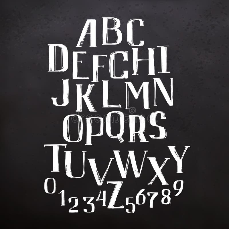  ABC-Buchstaben auf Tafel vektor abbildung. Illustration von tinte 