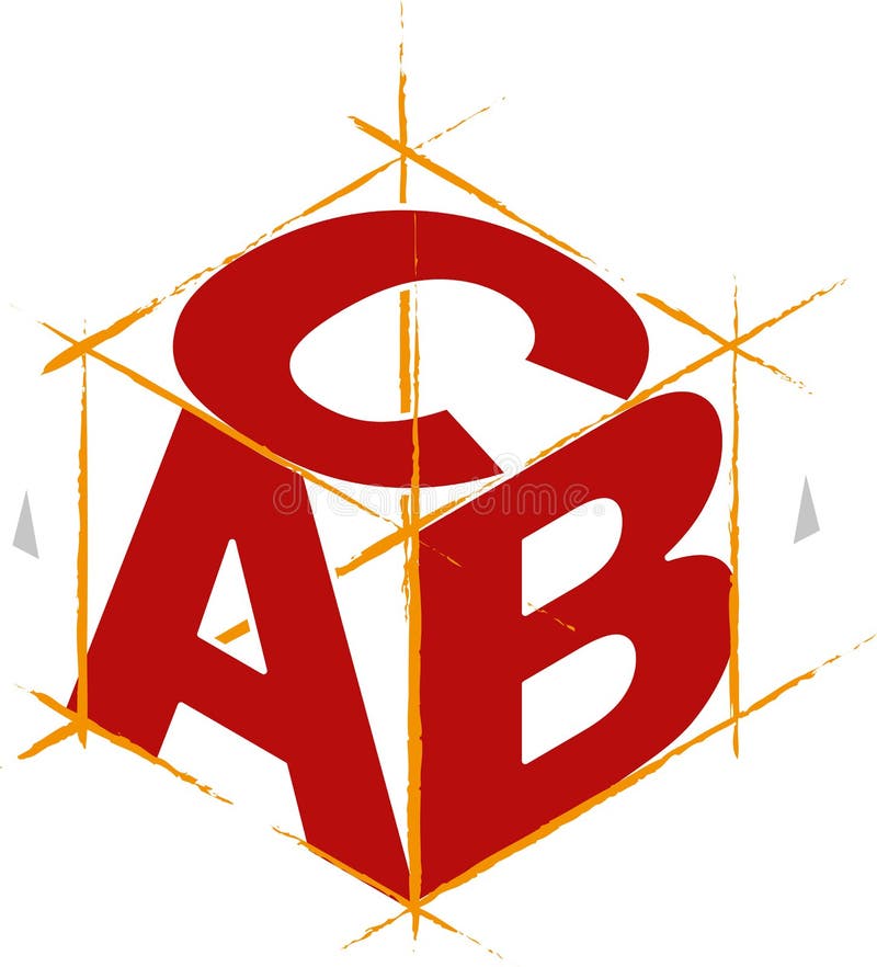 ABC cube with letters. Simple and clean illustration. royalty free illustration