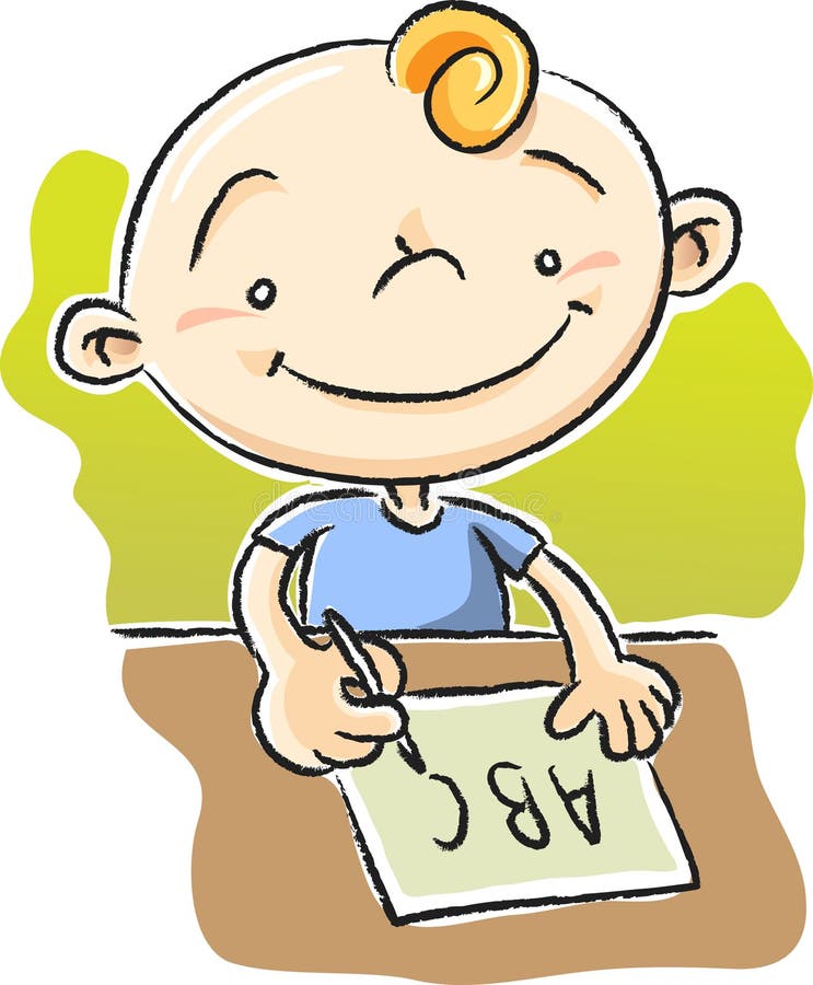 ABC de la escritura del muchacho ilustración del vector