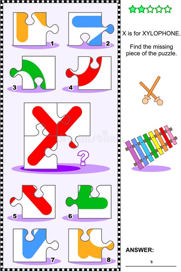 X is for Xylophone. Learn the Alphabet and Spelling. Stock Illustration