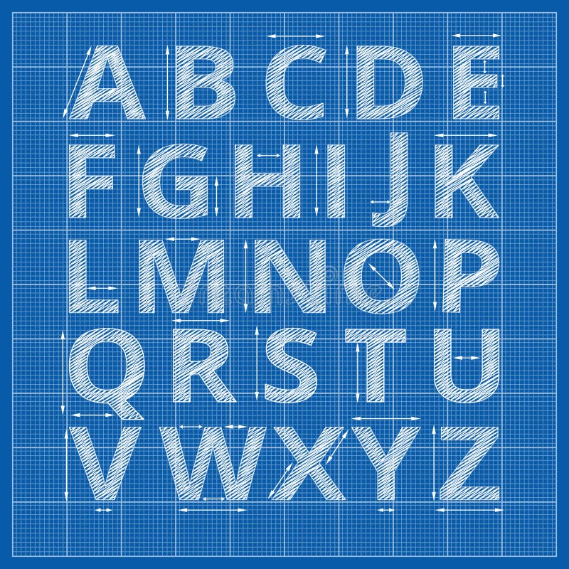 Abc stilsort Bokstäver för vektorskissningpapper stock illustrationer
