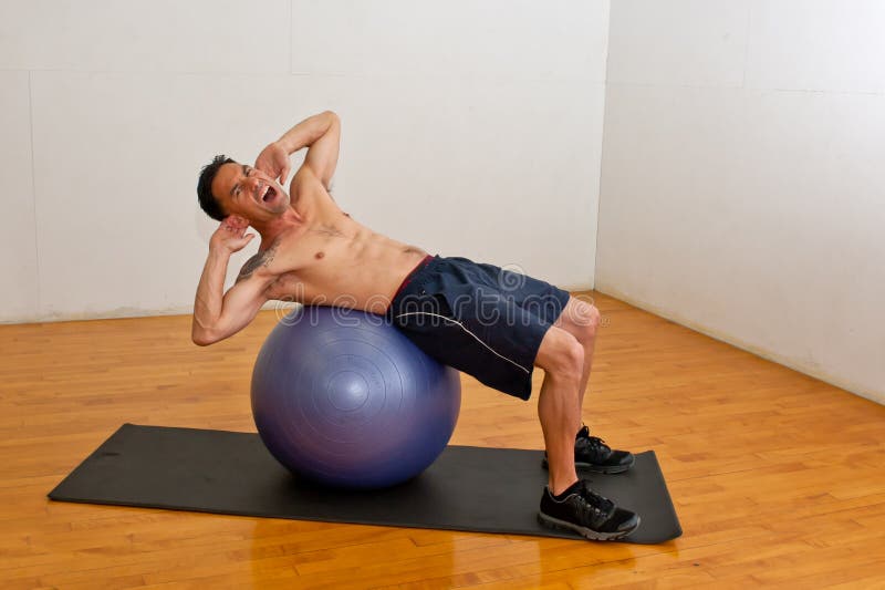 Abdominal Crunches on Stability Ball Stock Photo Image of strengthen, stability 50197316