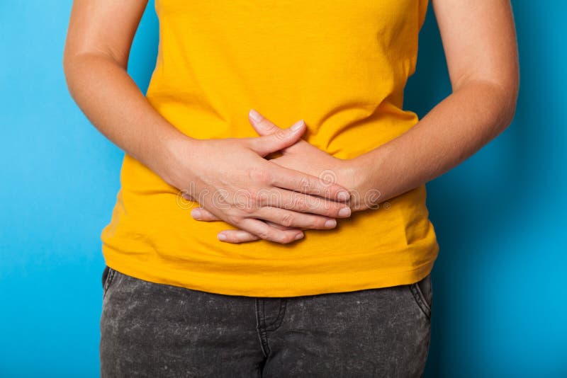Abdominal pain, endometriosis. Women menstruation concept stock photography