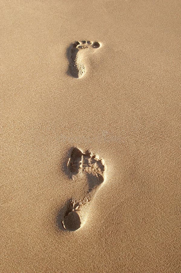 Abdrücke auf einem Strand stockfotos Abdrücke auf einem Strand stockfotos