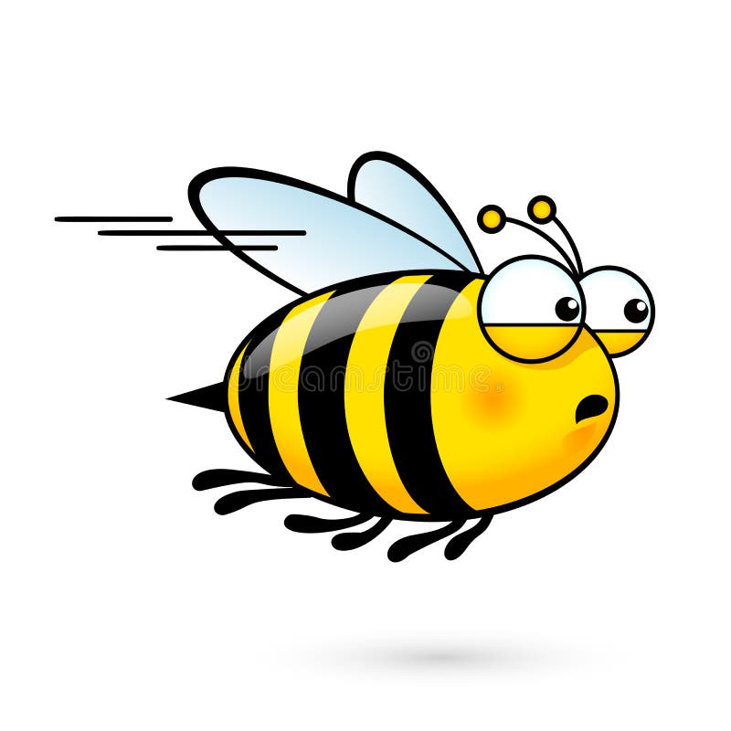 Illustration of a Friendly Cute Bee a Hurry to Visit. Illustration of a Friendly Cute Bee a Hurry to Visit