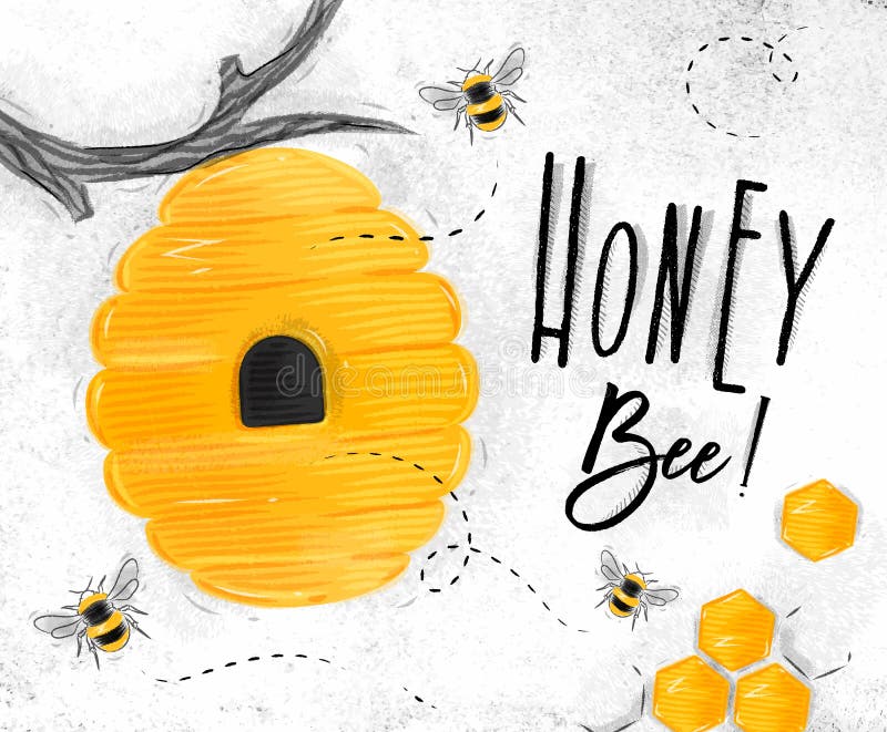 Abeille de miel d'affiche illustration stock Abeille de miel d'affiche illustration stock