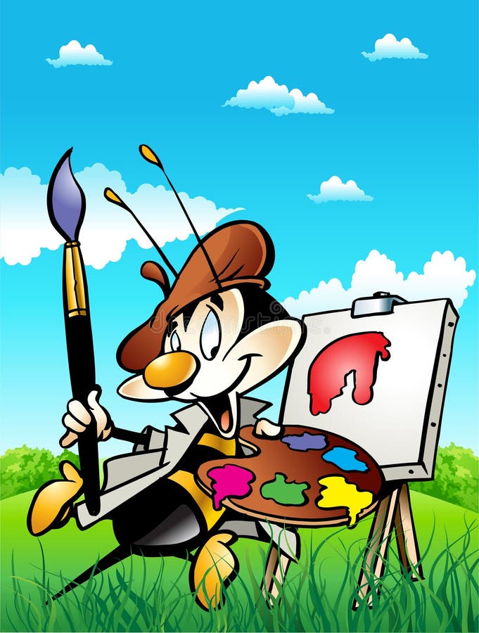 Abeille - peintre illustration de vecteur Abeille - peintre illustration de vecteur