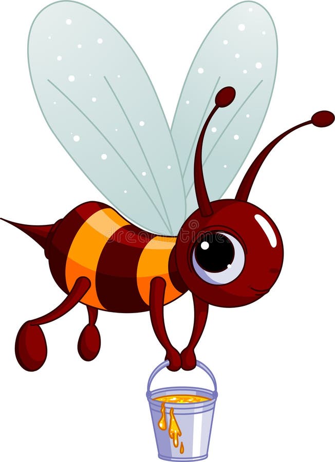 Abeille retenant une position de miel illustration stock Abeille retenant une position de miel illustration stock