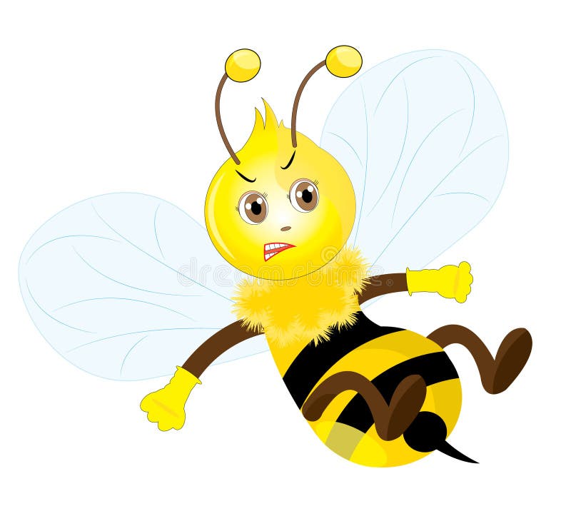 Abeja enojada ilustración del vector Abeja enojada ilustración del vector