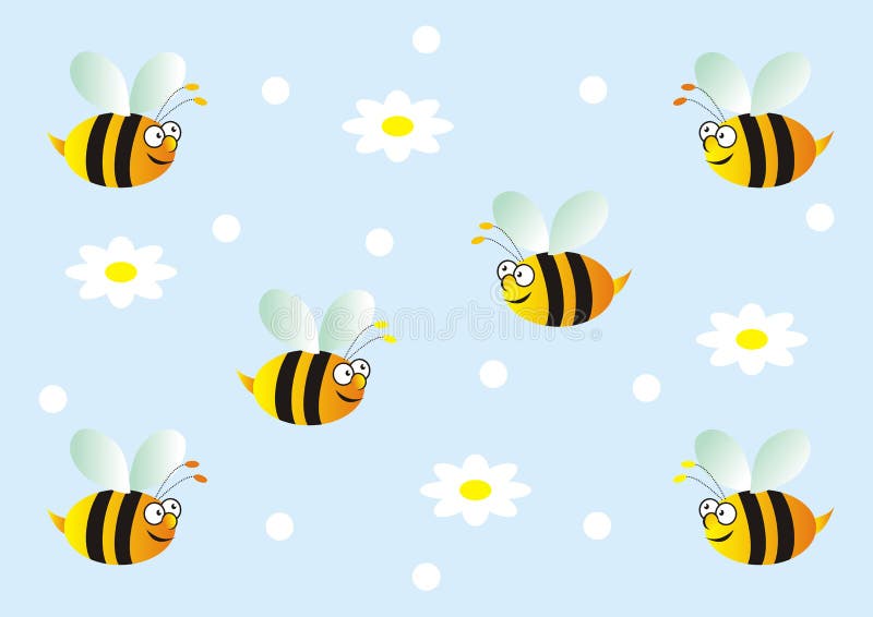 Abejas Voladoras Y Flores Fondo Azul Eps. Ilustración del Vector - Ilustración de fondo, feliz: 220177240 Abejas Voladoras Y Flores Fondo Azul Eps. Ilustración del Vector - Ilustración de fondo, feliz: 220177240
