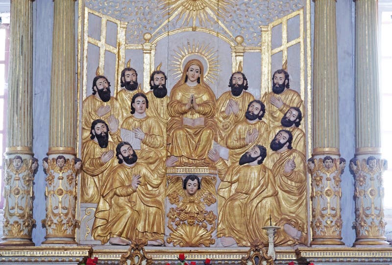 Abfall des Heiligen Geistes pentecost Altars in der Se-Kathedrale gewidmet Catherine alten goa Indien Alexandrias