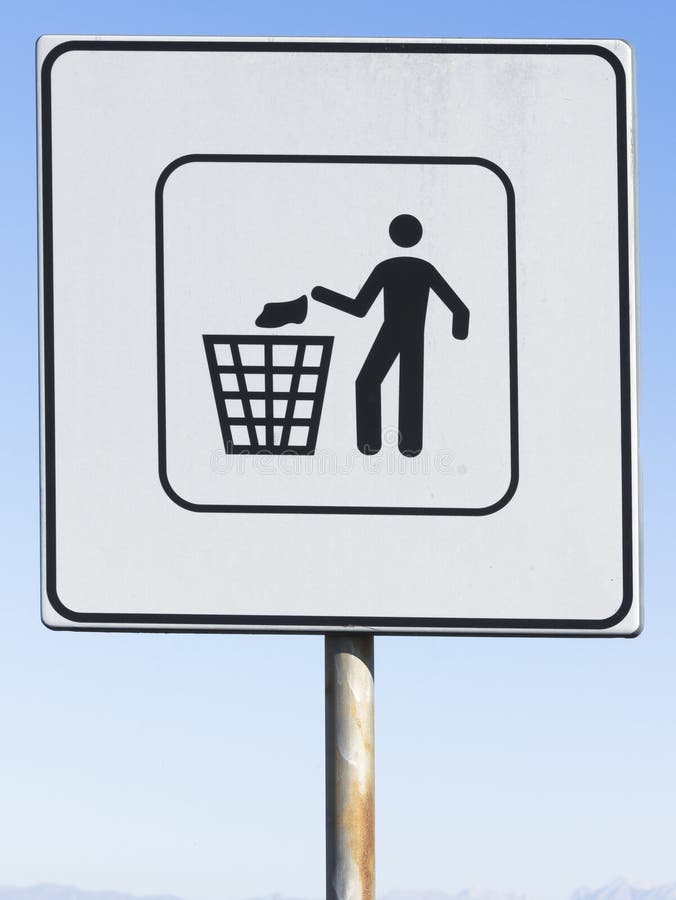 Black on white reminder sign to throw away or properly dispose of trash or garbage. Black on white reminder sign to throw away or properly dispose of trash or garbage.