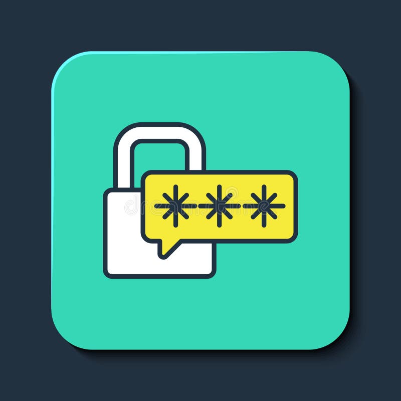 Abgefülltes Symbol für Cybersicherheit im blauen Hintergrund. Schloss auf digitaler Leiterplatte. Sicherheitskonzept stock abbildung