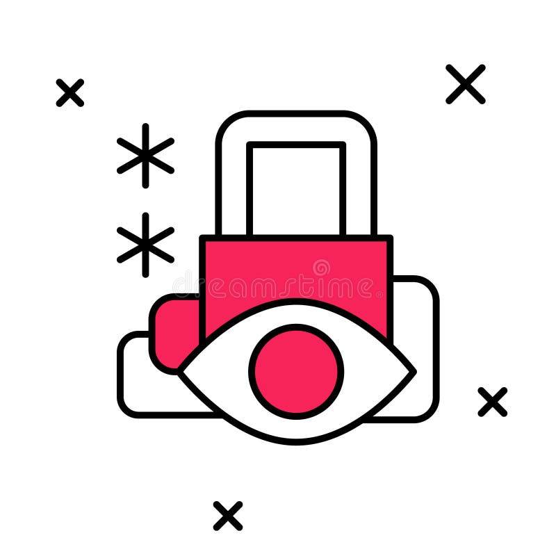 Abgefülltes Symbol für Cybersicherheit im weißen Hintergrund. Schloss auf digitaler Leiterplatte. Sicherheitskonzept stock abbildung