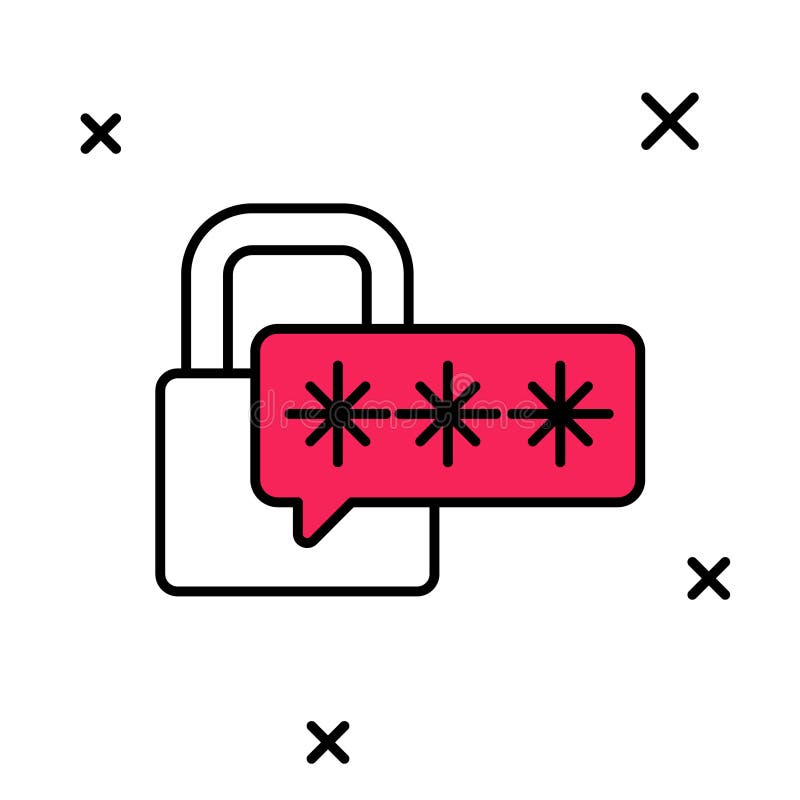 Abgefülltes Symbol für Cybersicherheit im weißen Hintergrund. Schloss auf digitaler Leiterplatte. Sicherheitskonzept lizenzfreie abbildung