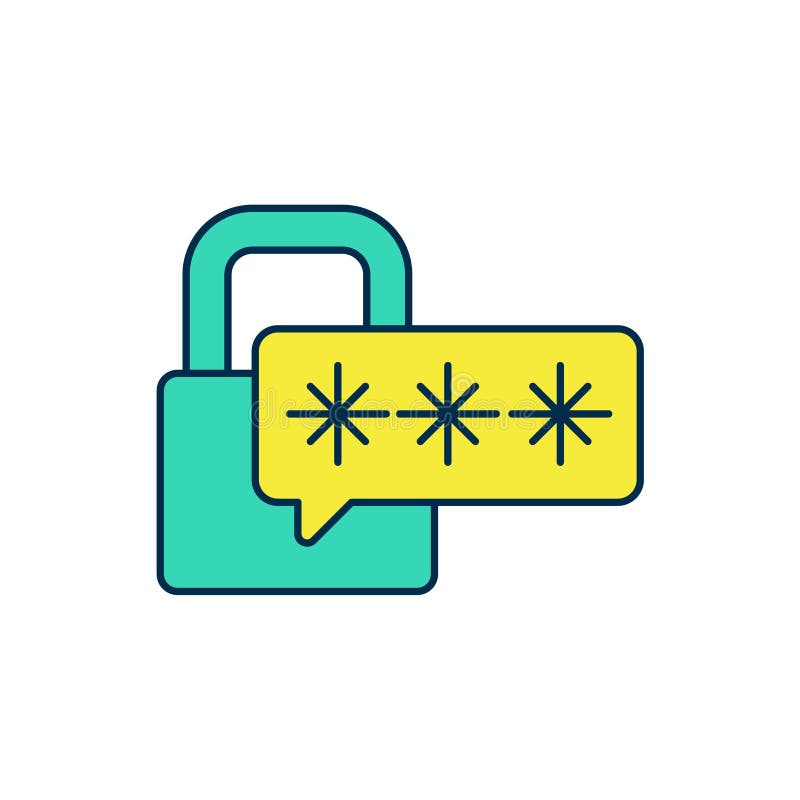 Abgefülltes Symbol für Cybersicherheit im weißen Hintergrund. Schloss auf digitaler Leiterplatte. Sicherheitskonzept stock abbildung