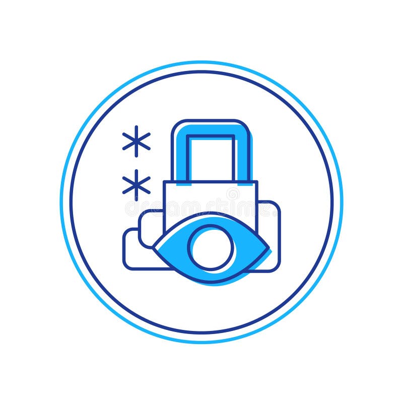 Abgefülltes Symbol für Cybersicherheit im weißen Hintergrund. Schloss auf digitaler Leiterplatte. Sicherheitskonzept stock abbildung