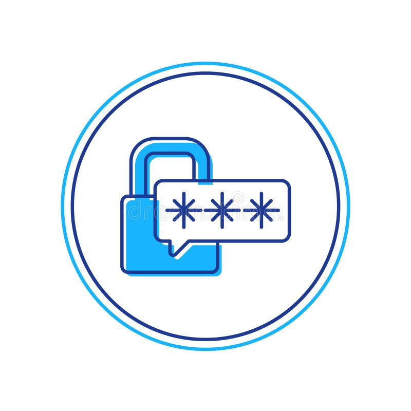 Abgefülltes Symbol für Cybersicherheit im weißen Hintergrund. Schloss auf digitaler Leiterplatte. Sicherheitskonzept stock abbildung