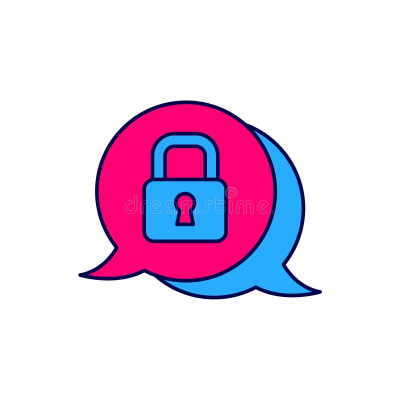 Abgefülltes Symbol für Cybersicherheit im weißen Hintergrund. Schloss auf digitaler Leiterplatte. Sicherheitskonzept vektor abbildung