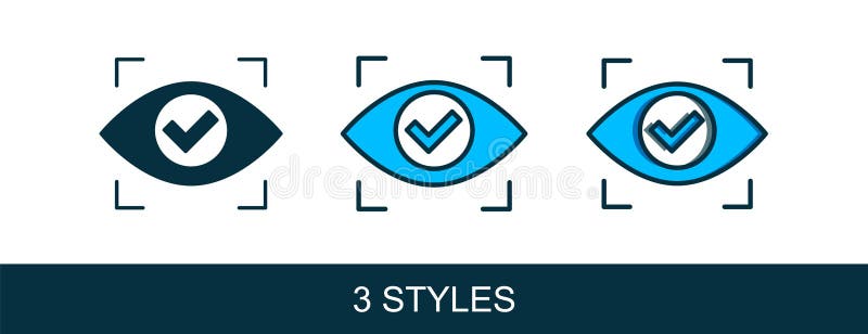 Abgefülltes Symbol für die Umrisssymptomatik mit weißem Hintergrund. Abtastauge. Sicherheitsüberprüfungssymbol. Cyberauge. vektor abbildung