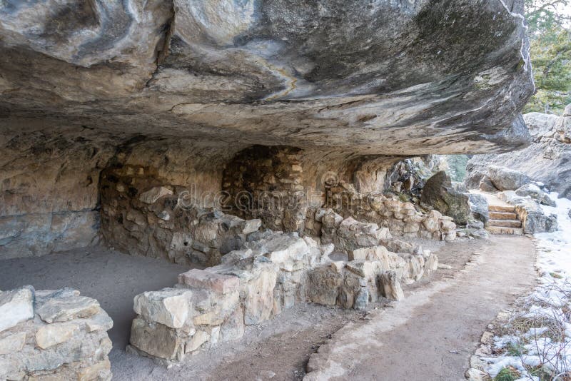 Prehistoric cliff dwelling in Walnut Canyon National Monument in Arizona, United States of America. Prehistoric cliff dwelling in Walnut Canyon National Monument in Arizona, United States of America