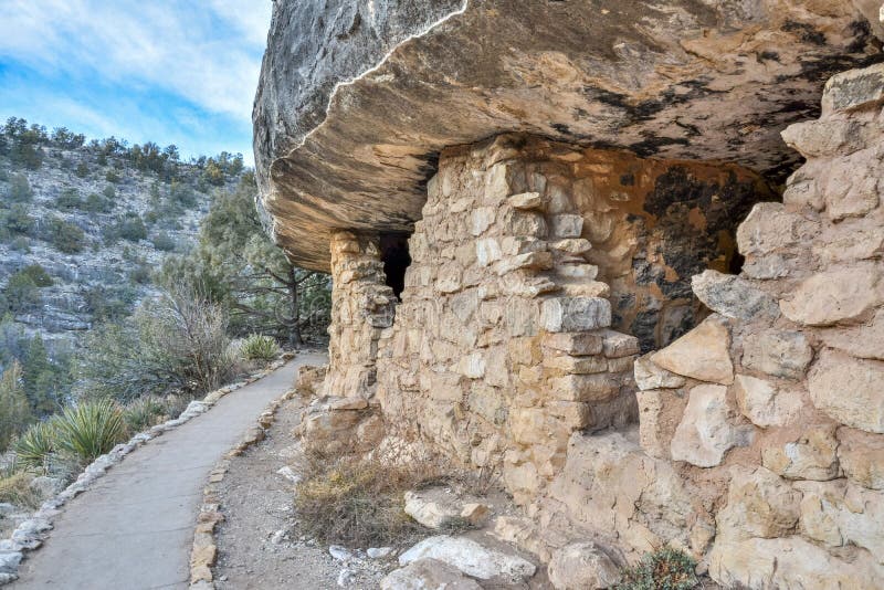 Prehistoric cliff dwelling in Walnut Canyon National Monument in Arizona, United States of America. Prehistoric cliff dwelling in Walnut Canyon National Monument in Arizona, United States of America