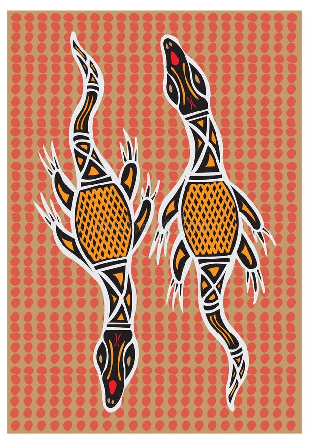 Aboriginal arts. stock vector. Illustration of lizards 56929537