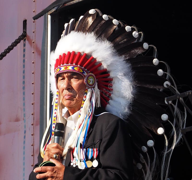 Aboriginal Chief with Headdress Editorial Stock Photo Image of