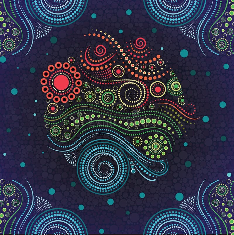 Aboriginal dot art vector background.