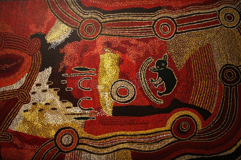 Aboriginal Paintings from Australian Artists Stock Image Image of