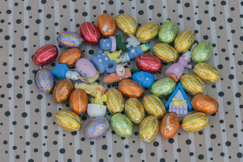 Above View of Chocolat Eggs and Other Decorations at Amsterdam the