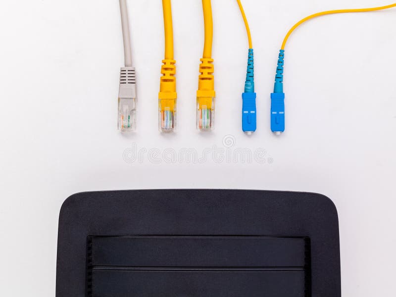 Above View of Fiber Optic Connector Stock Image Image of data