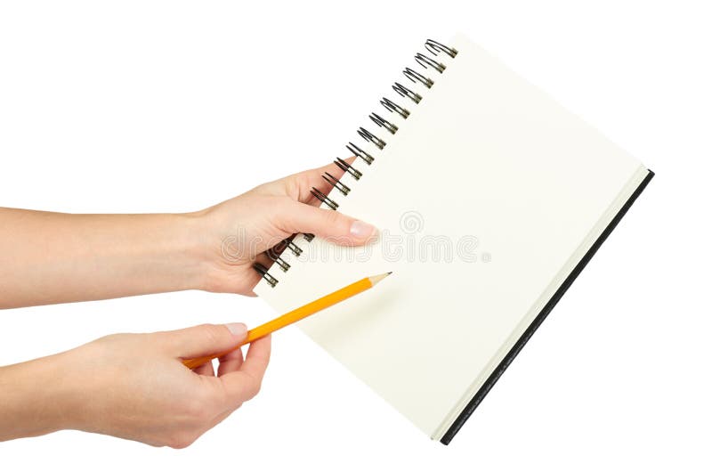 Abra El Cuaderno Negro Para Escribir O Dibujar En Espiral a