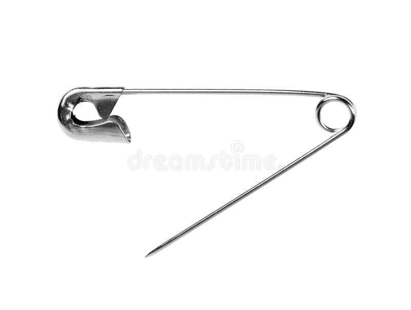 Abra el Pin de seguridad en blanco imágenes de archivo libres de regalías Abra el Pin de seguridad en blanco imágenes de archivo libres de regalías