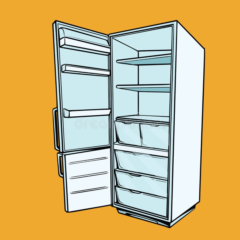 Abra el refrigerador vacío libre illustration Abra el refrigerador vacío libre illustration