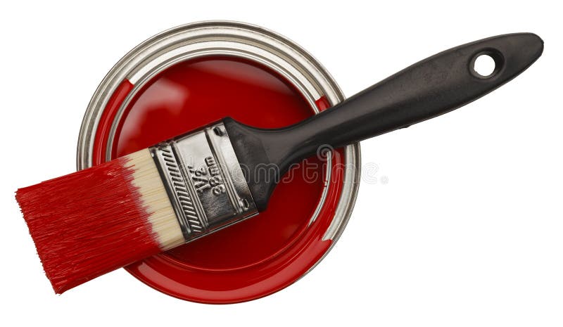 Abra a lata vermelha da pintura