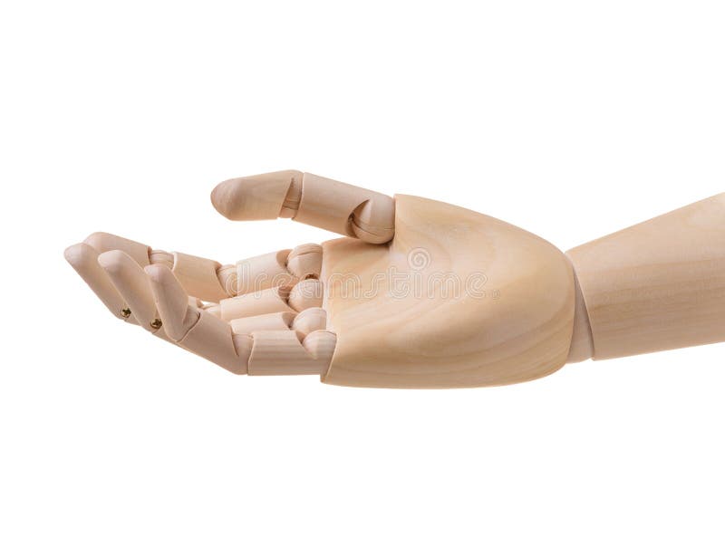 Abra a mão de madeira fotos de stock