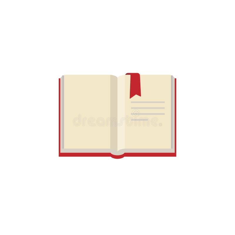 Abra o livro com o marcador vermelho do bookcover e da fita ilustração stock Abra o livro com o marcador vermelho do bookcover e da fita ilustração stock