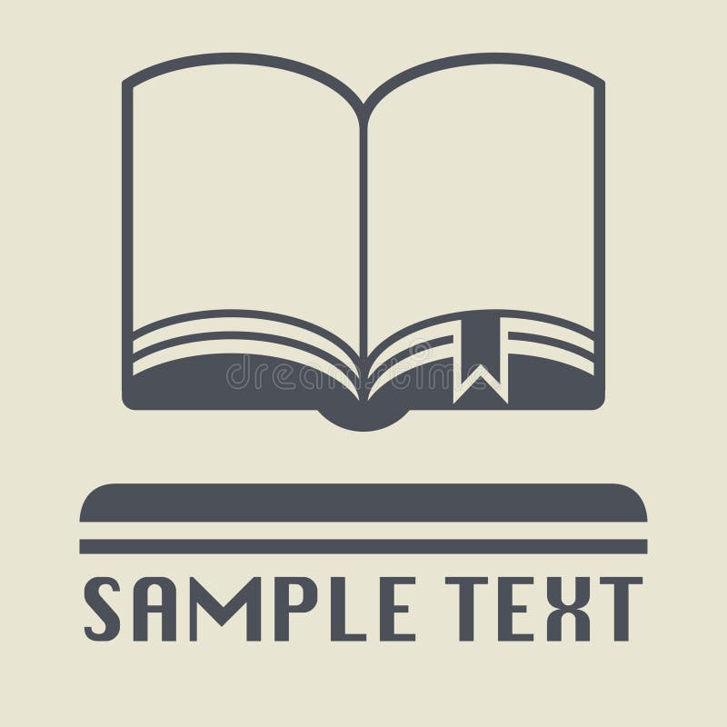 Abra o livro com ícone ou sinal do marcador ilustração stock Abra o livro com ícone ou sinal do marcador ilustração stock